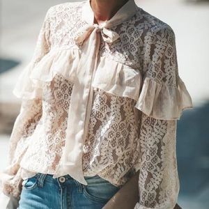 Tough Love Lace Button Down Blouse
